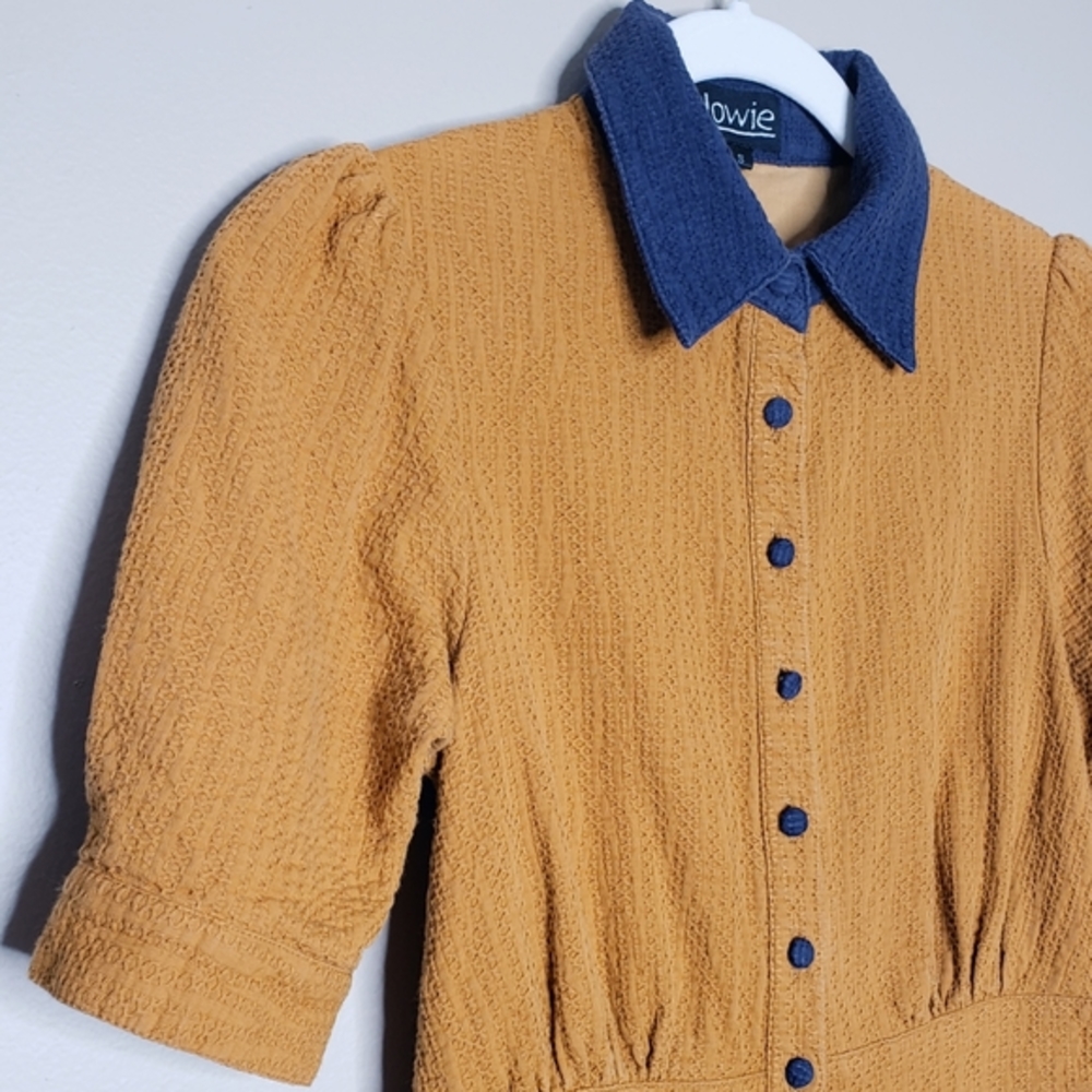 Lowie Modcloth | Collared Button Down Dress | Blu… - image 3